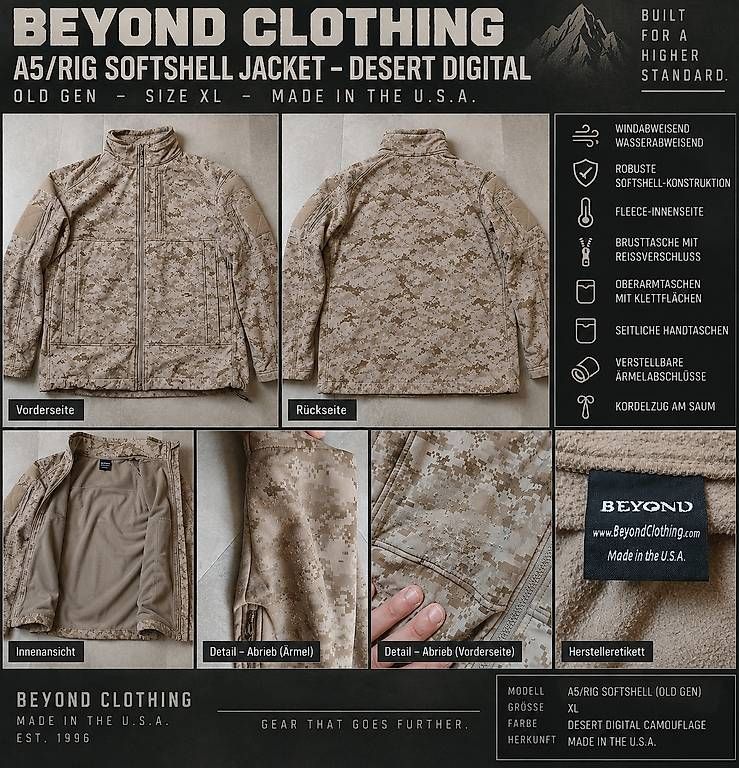 Giacche: Beyond Clothing A5/Rig Softshell Old Gen – Usato da Rothenfluh venduto da tho_rly2