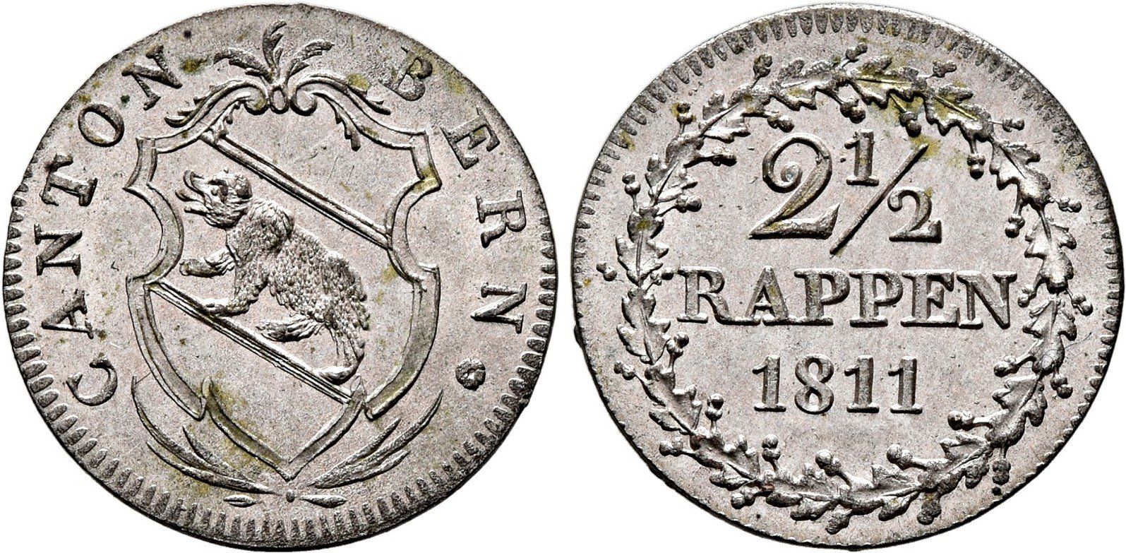 Tutti le monete: Bern 2½ Rappen 1811 +++ TOP +++ – Usato da Pfungen venduto da Aguti77
