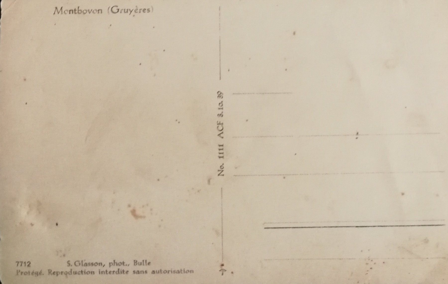 Cartoline postali: Gruyères Montbovon – Usato da Malans GR venduto da soboru 1