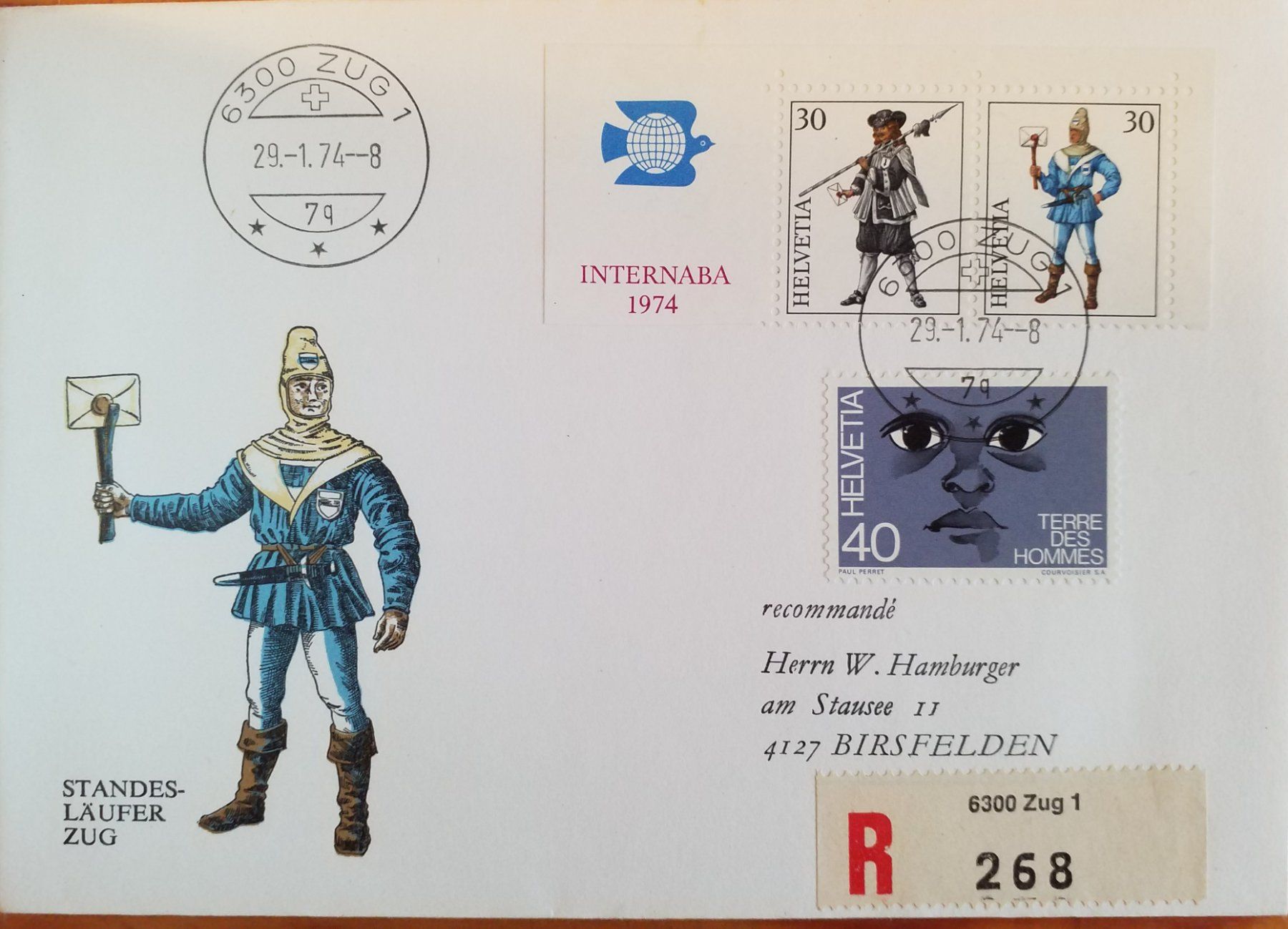 Tutti i francobolli: B58) FDC aus INTERNABA im paar Kt. 100 – Usato da Baden venduto da Eggi 2