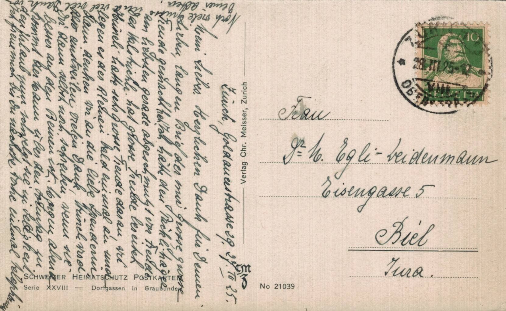 Cartoline postali: Alte Ansichtskarte Scharans GR, gel. 1925 – Usato da Luzern venduto da Kartenansicht 1