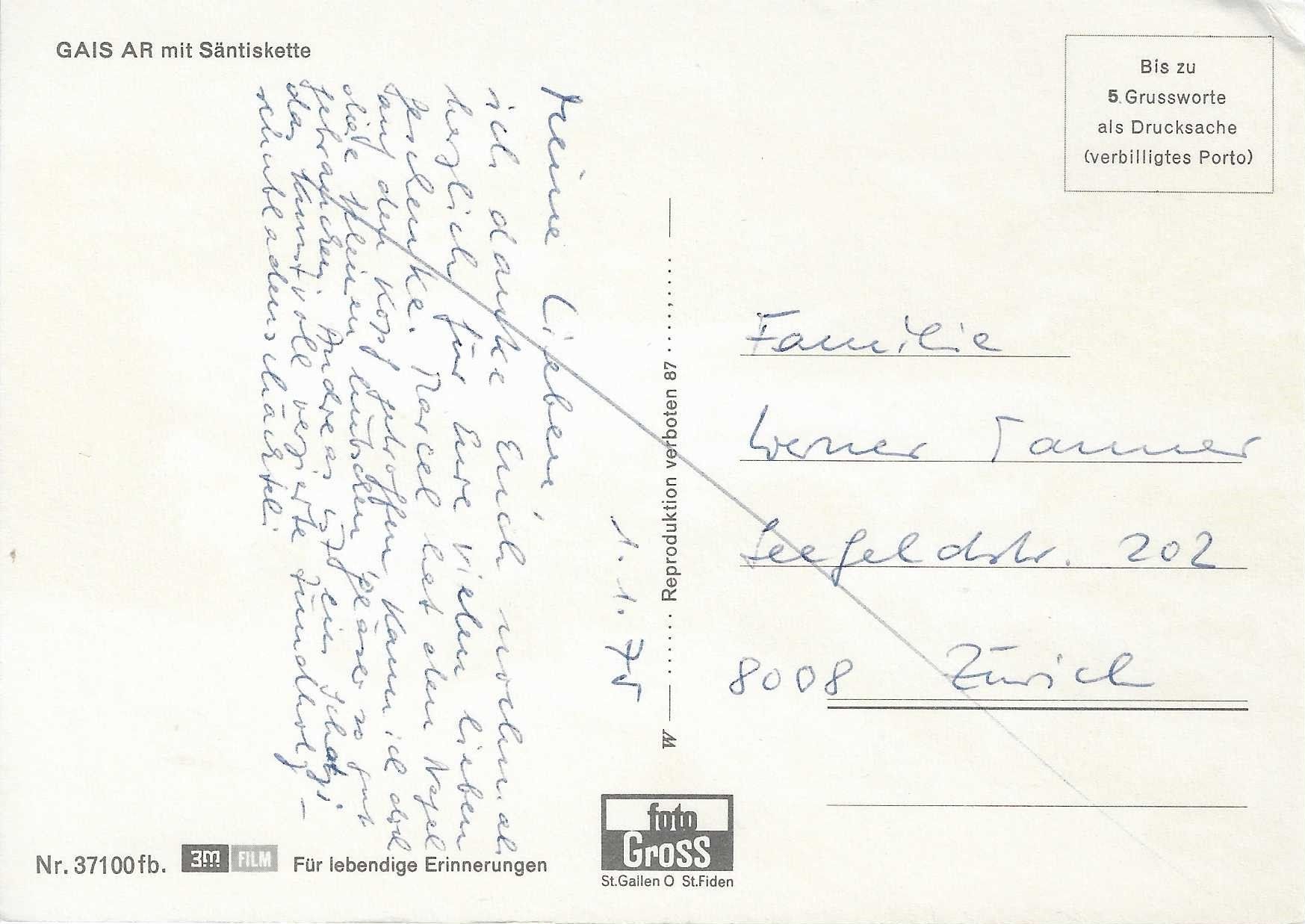 Cartoline postali: Gais AR – Usato da Rothrist venduto da Stranglehold 1