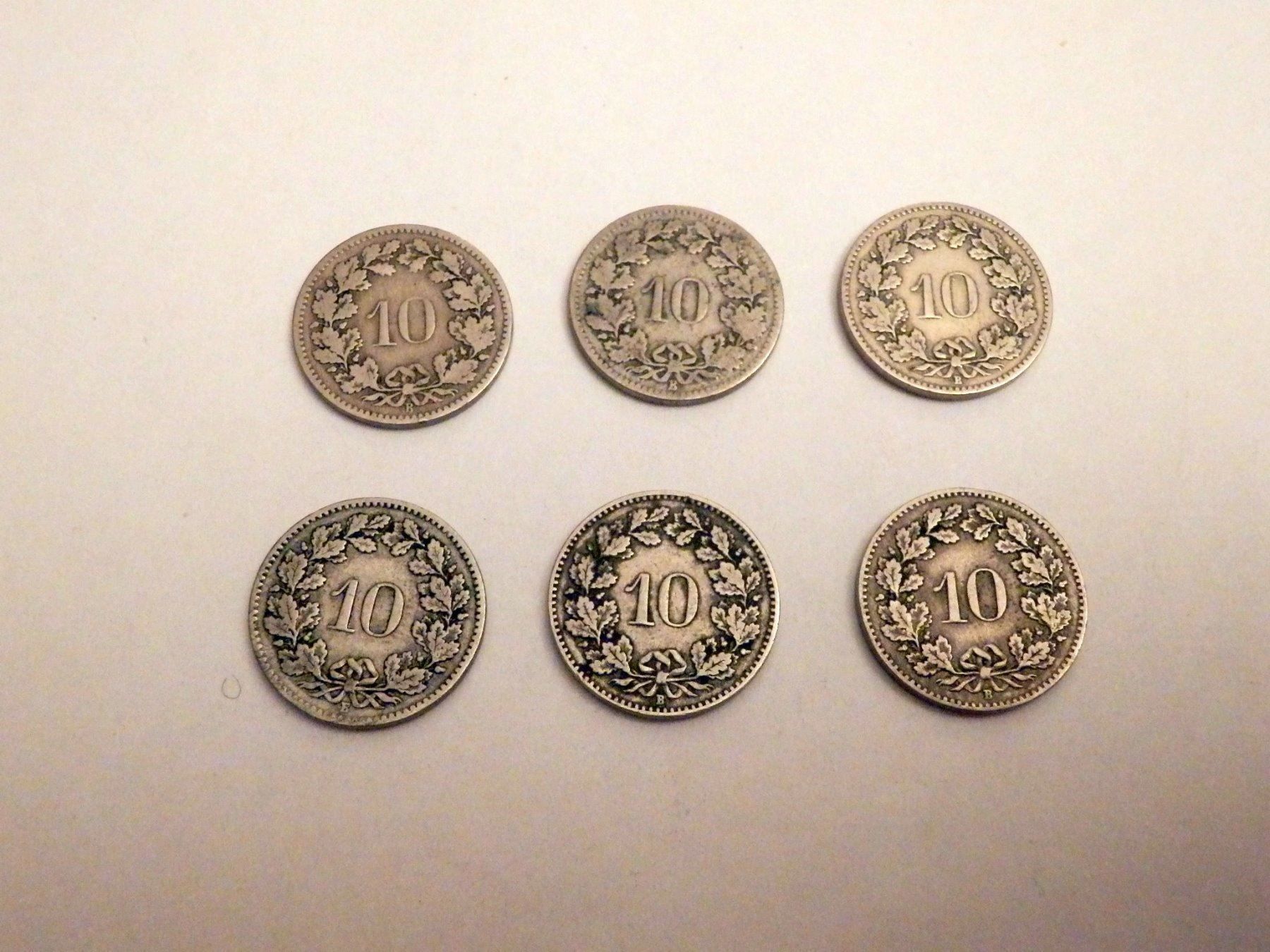 Tutti le monete: Lot 10Rp, 1885 - 1919, diverse, s - ss – Usato da Ueberstorf venduto da dinbau 7