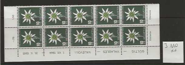 Alle Briefmarken: timbre Pro Juventute J110 **  bande de 10 – Neu (gemäss Beschreibung) aus Sorvilier von carose01