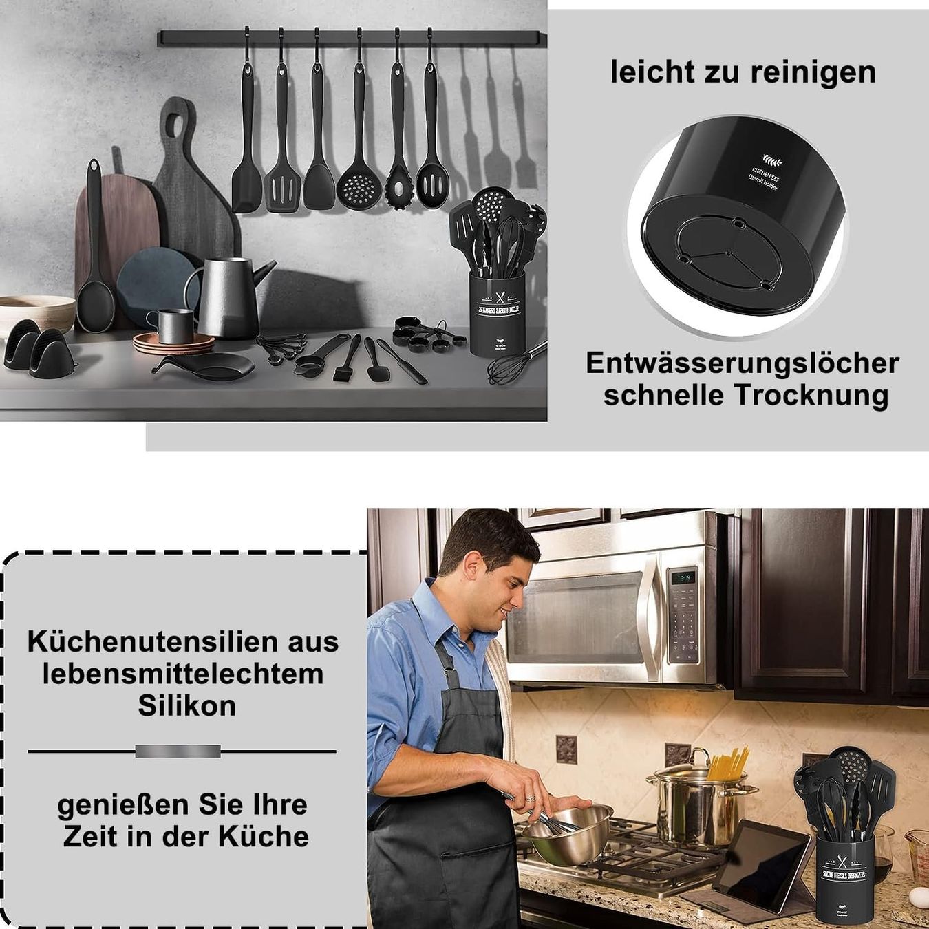 Set di posate: 43-teiliges Küchenhelfer Set aus Silikon – Nuovo e nell'imballaggio originale da Nuglar venduto da SmartLiving24 3