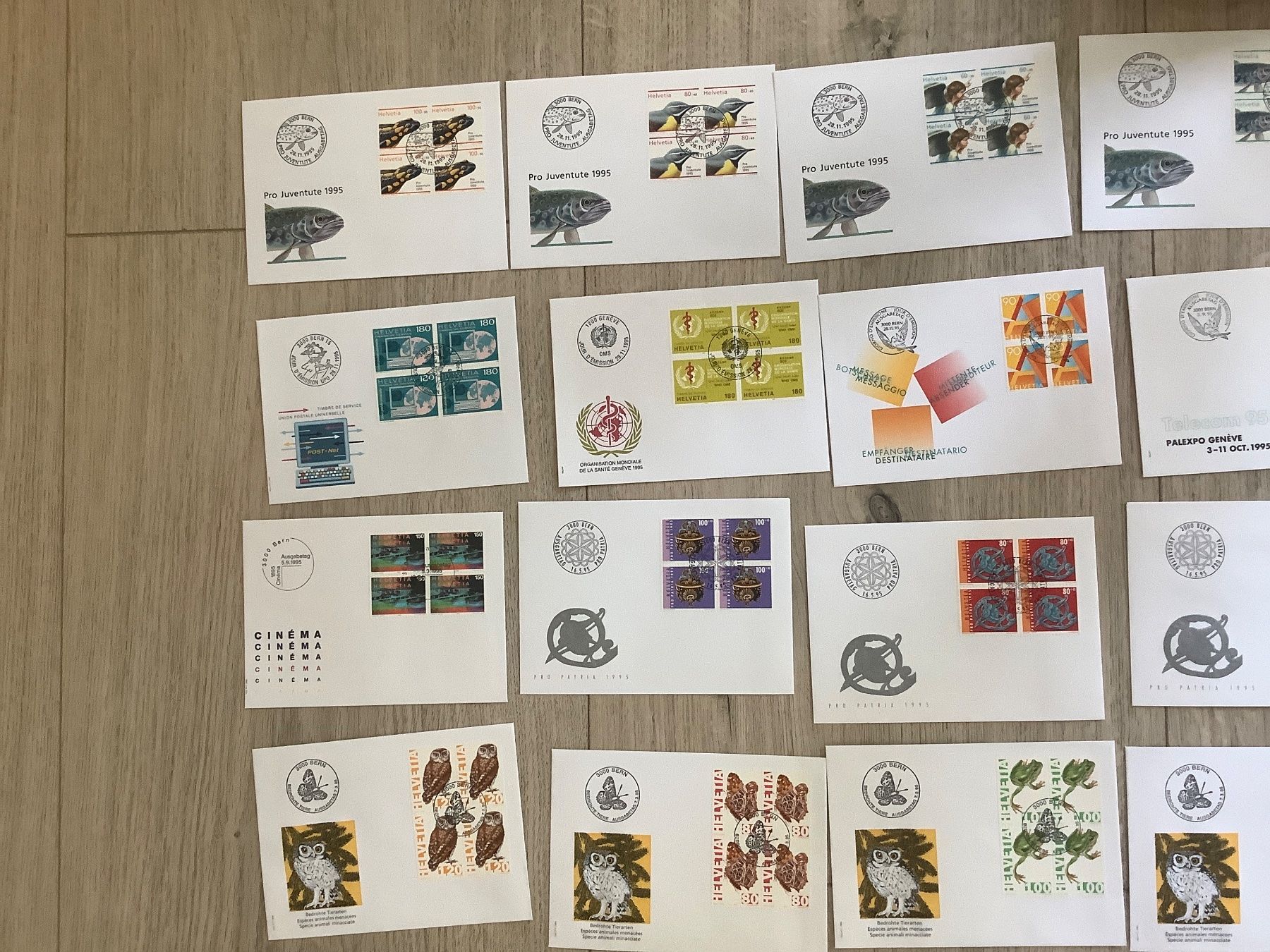 Tutti i francobolli: 55 FDC Schweiz, 1994 und 1995 Viererblöcke – Usato da St. Gallen venduto da herbrig2 9