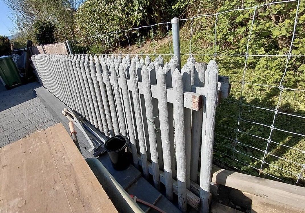 Fendivista: Gebrauchter Gartenzaun, Holzzaun, Zaunelement, eine Türe – Usato da Heimenhausen venduto da Bufnof 2
