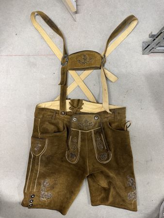 Lederhose Herren kurz braun mit Trägern Gr. 52 Oktoberfest
