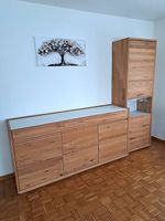Wohnzimmermöbel Massivholz Eiche, 3-teilig 