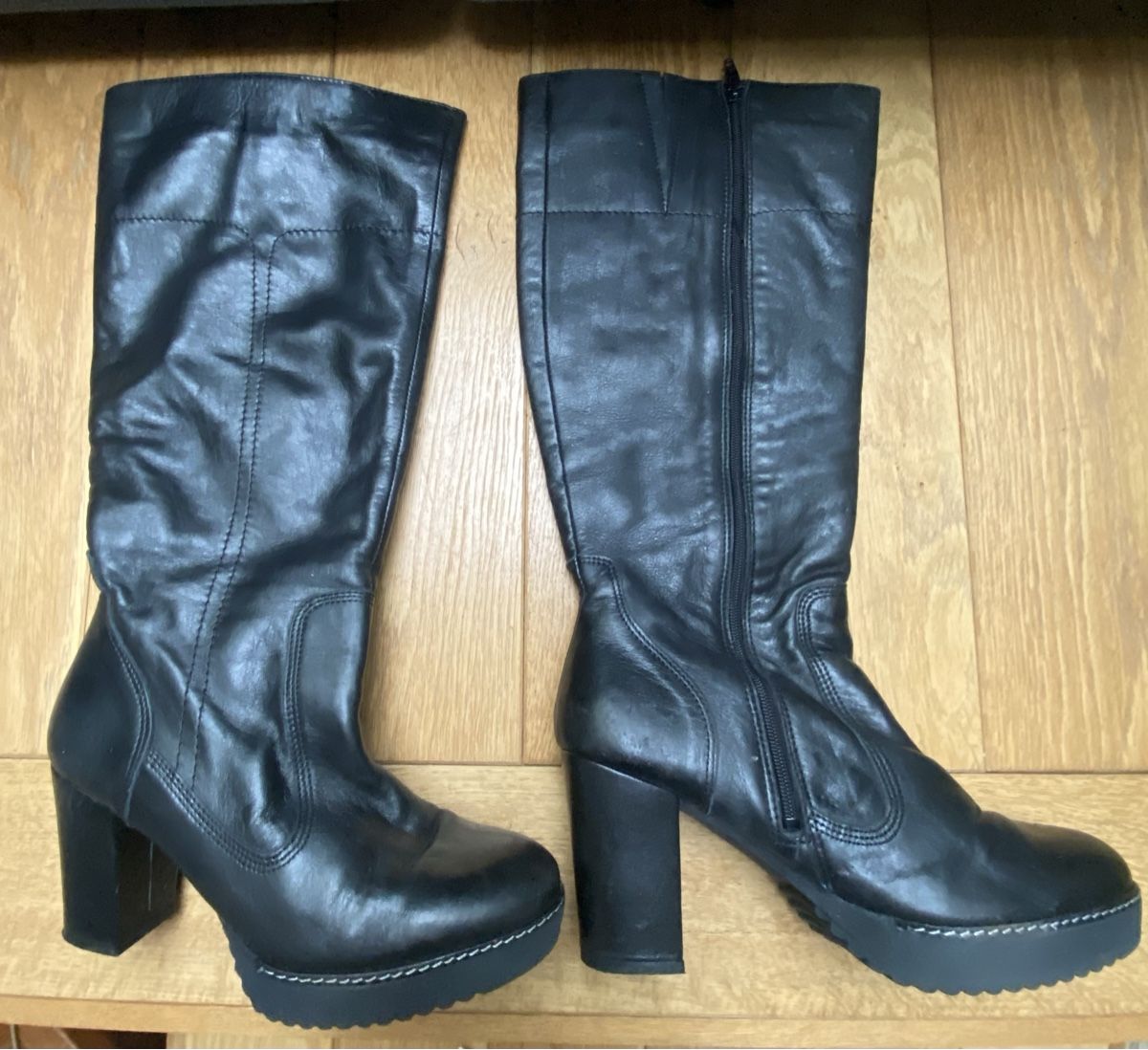 La Redoute Damenschuhe: Longues bottes mollet XL cuir noir – Neu (gemäss Beschreibung) aus Broc von ffribourg