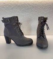 Damen Stiefel Schnürstiefeletten grau Absatz Grösse 39
