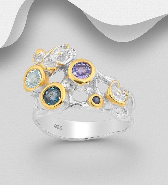 Anelli: 925 SILBER/GOLD RING*Gr.18 – Nuovo e nell'imballaggio originale da Berg TG venduto da marta970