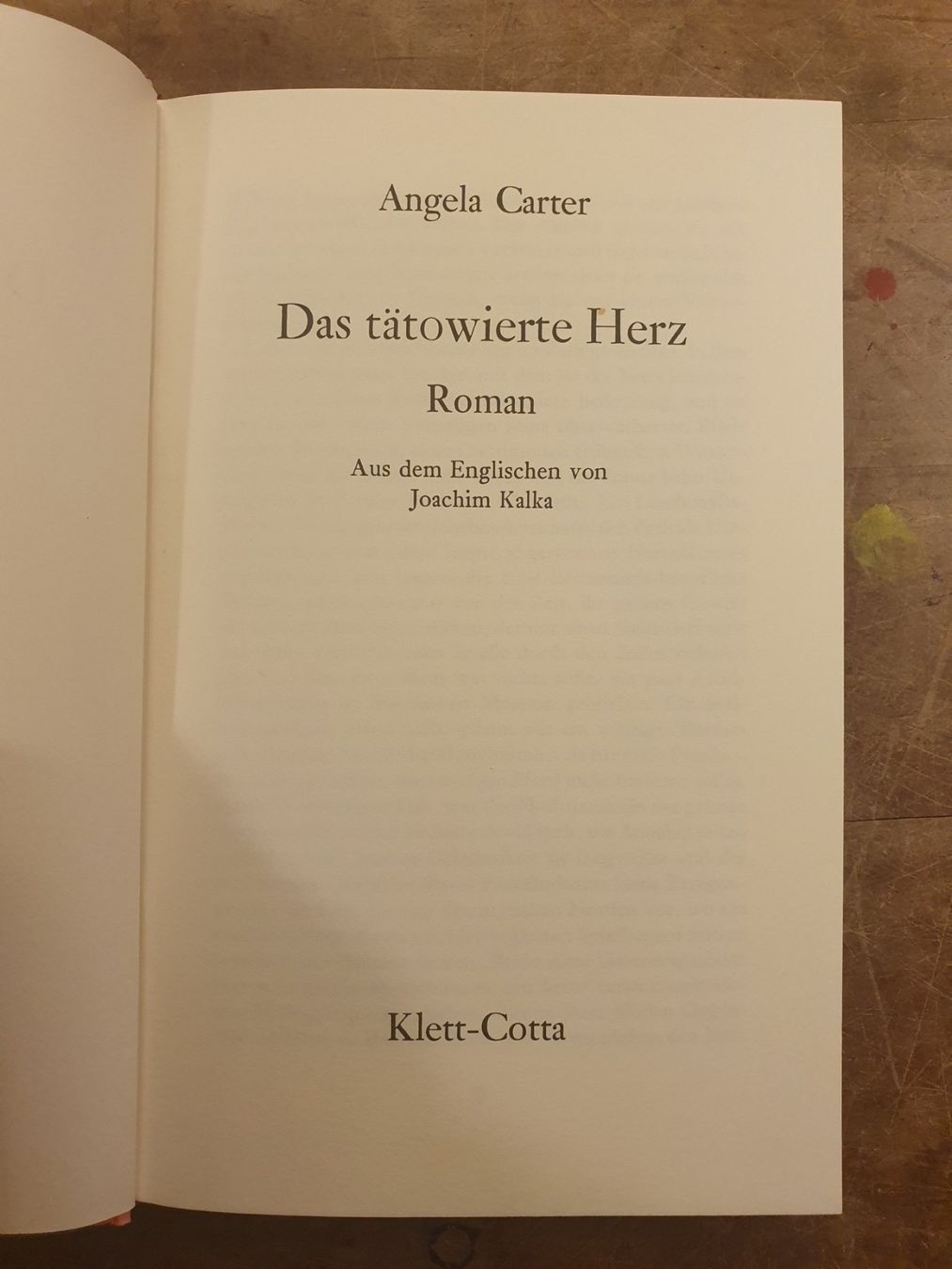 Bücher: Das tätowierte Herz - Angela Carter - Klett-Cotta – Gebraucht aus Zürich von loosebone 1