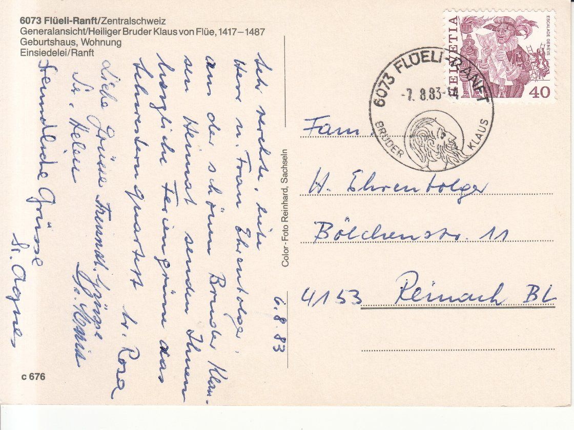 Cartoline postali: Flüeli-Ranft 1983 – Usato da Bürglen TG venduto da StampGraf 1