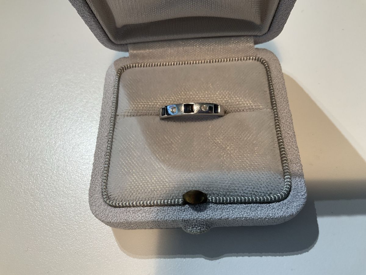 Ringe: 18K Weissgold Ring Saphir und Brillant – Gebraucht aus Kloten von Sakura10 2