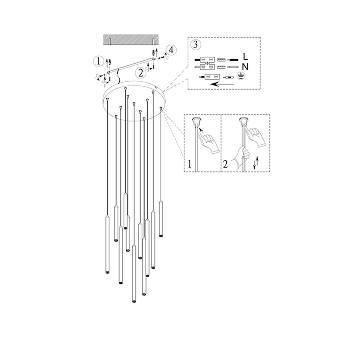 Lampadari & plafoniere: LED Pendelleuchte, Schwarz, 40 cm Ø – Nuovo (secondo la descrizione) da Kreuzlingen venduto da Smart-Light 7
