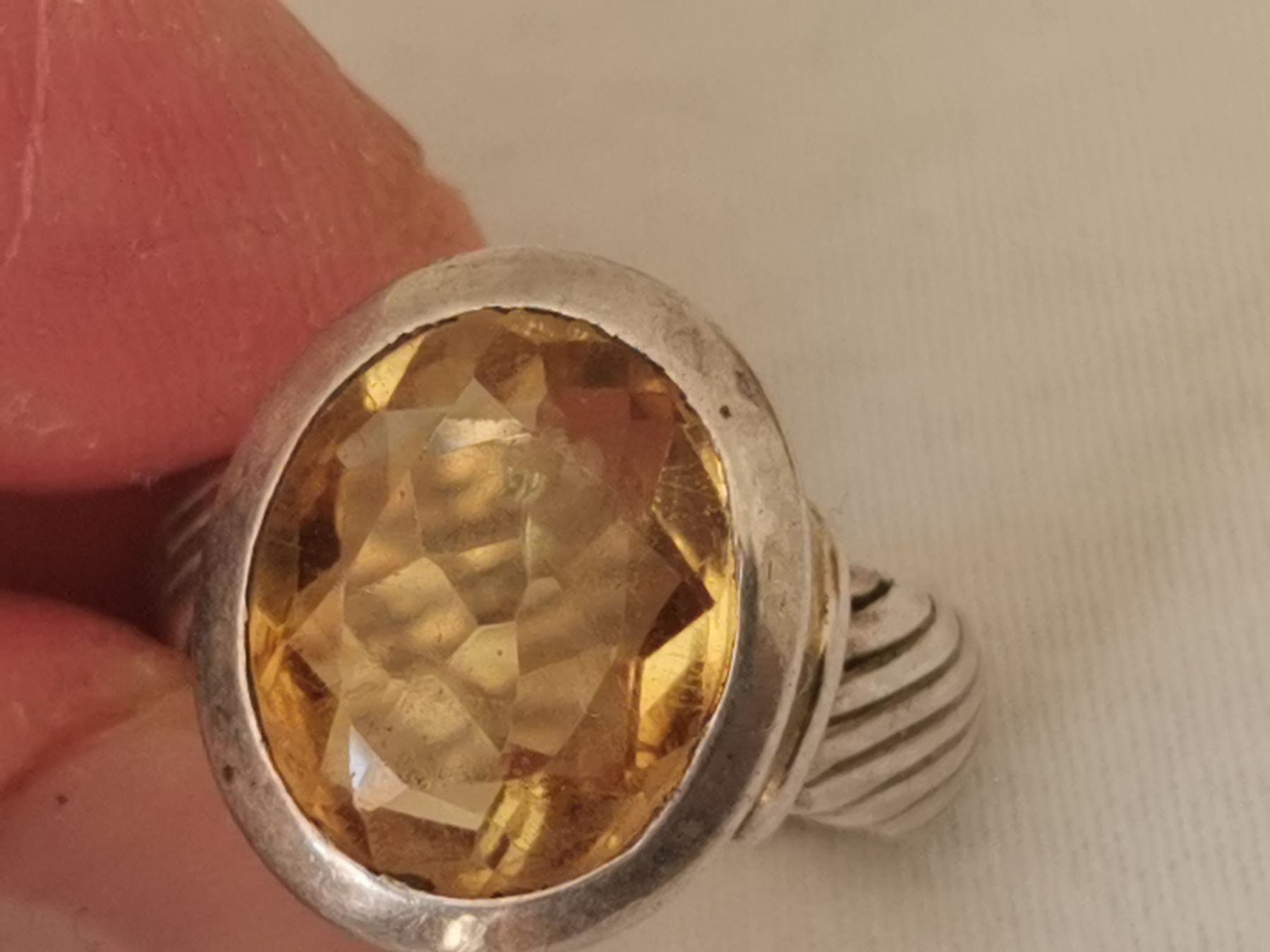 Bagues:  Damen Silber 925 Ring mit Citrin  – Neuf (Voir description) à Schlieren par vlalif 2
