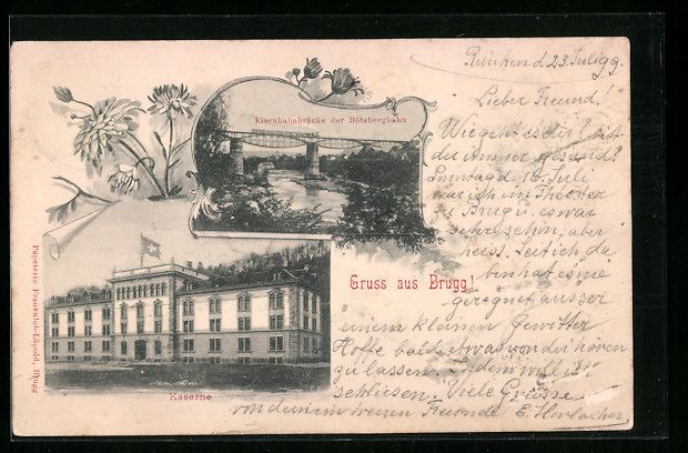 Cartes postales: Brugg, Eisenbahnbrücke der Bötzbergbah – D'occasion à Berlin par bartko-reher