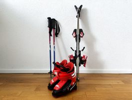 Kinderski Set: Salomon Skier, Skischuhe & Leki Stöcke3
