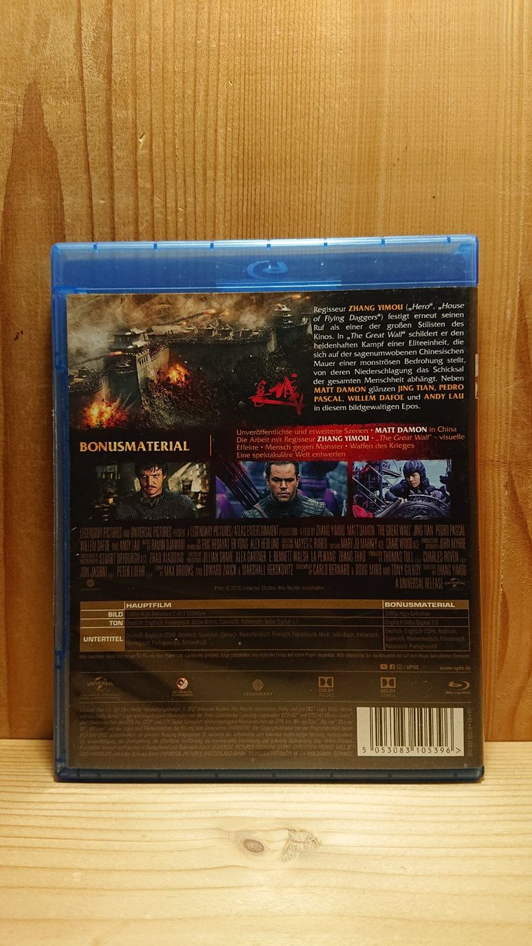Tutti i DVDs: THE GREAT WALL Blu-Ray mit Matt Damon – Usato da Wilderswil venduto da Exebub 1