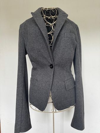 Marella Wool Blazer - Classy Grey Winter Coat - Size 40