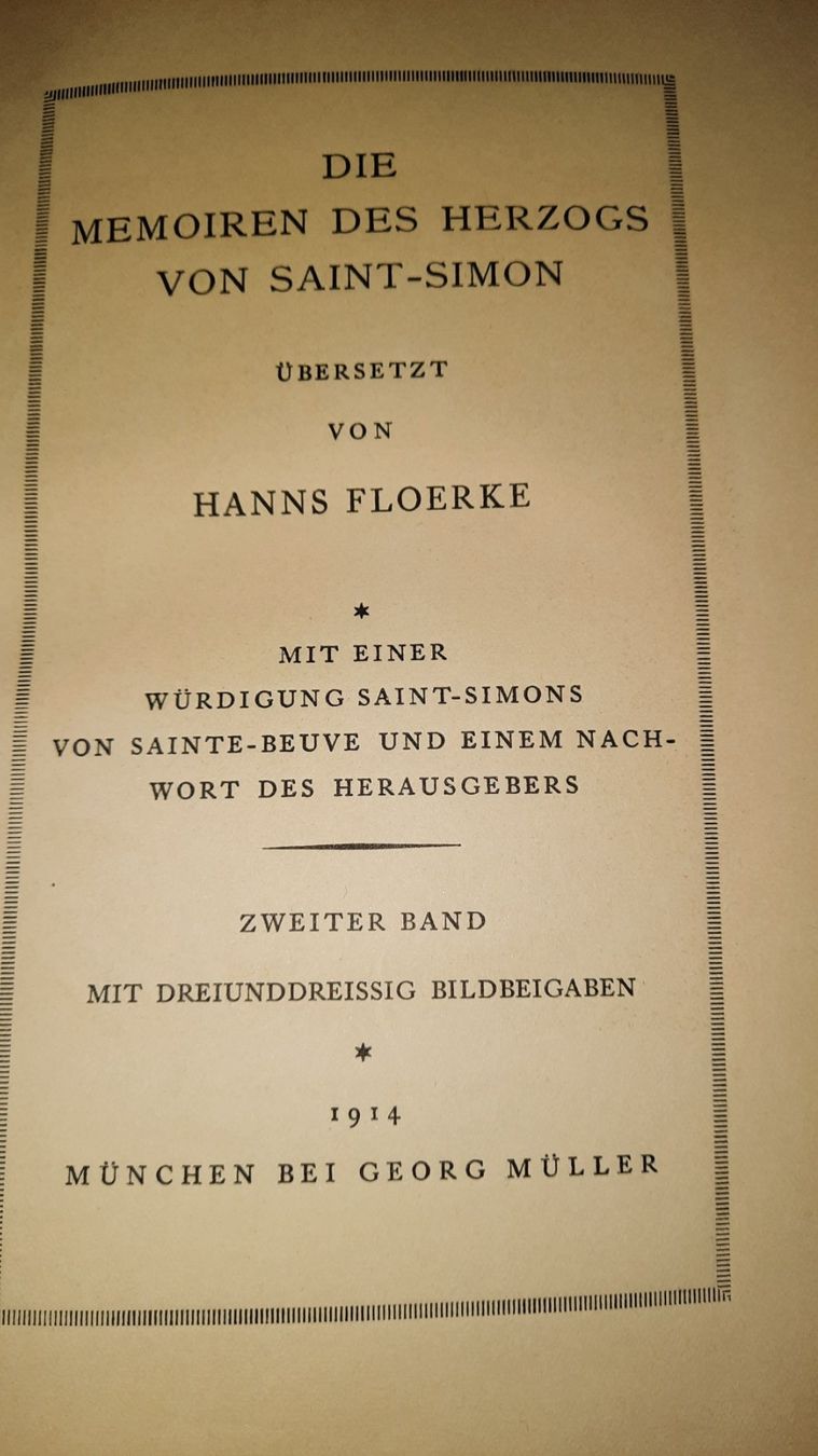 Libri: DIE MEMOIREN  DES HERZOGS SAINT SIMON – Usato da zürich venduto da gabab 5
