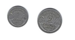 Frankreich 2 Francs 1945 und 1 Francs 1947
