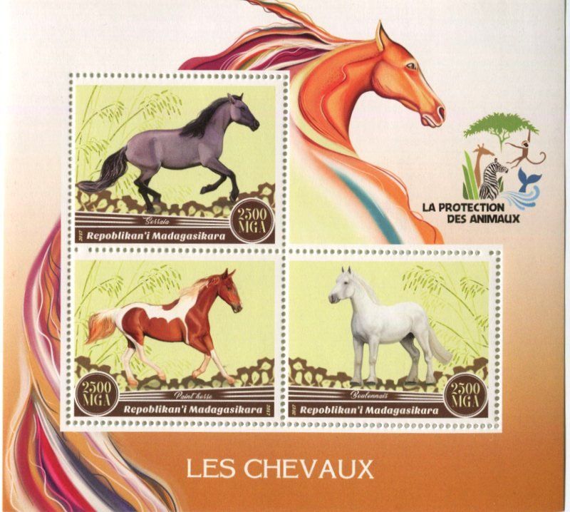Tous les timbres: Block "Pferde". Madagaskar – Neuf avec emballage d'origine à Basel par Butsch5