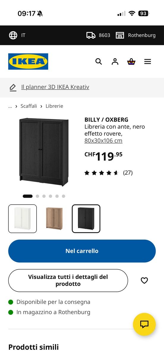 Ikea Cassettiere: Billy ikea cabinet – Usato da Schwerzenbach venduto da ros_7nqs