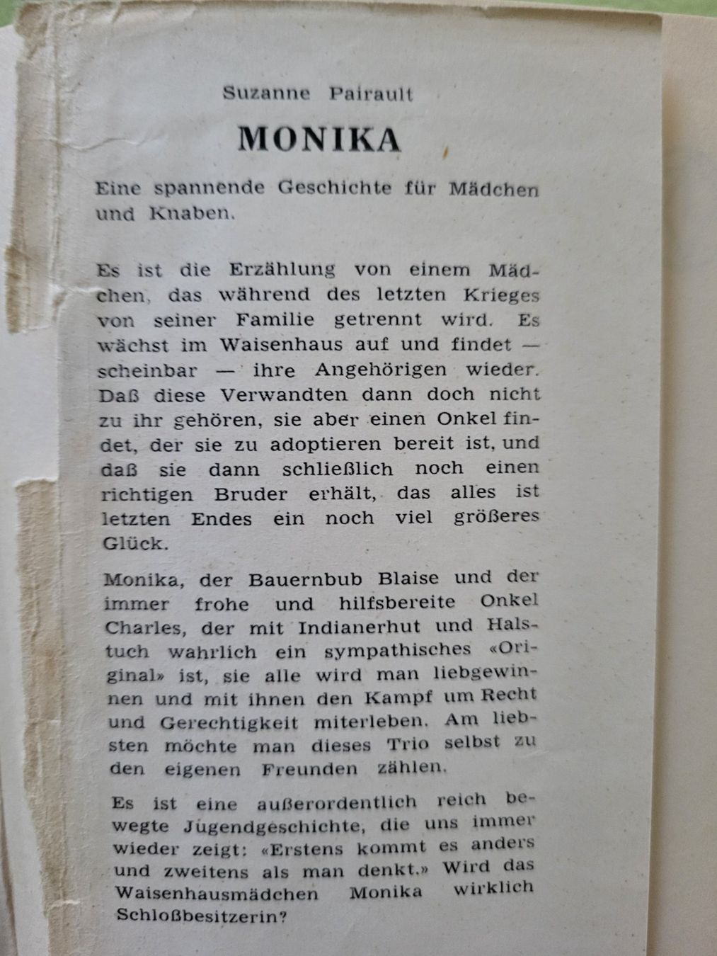 Libri: Monika - von Suzanne Pairault – Usato da Au ZH venduto da Denise73 1