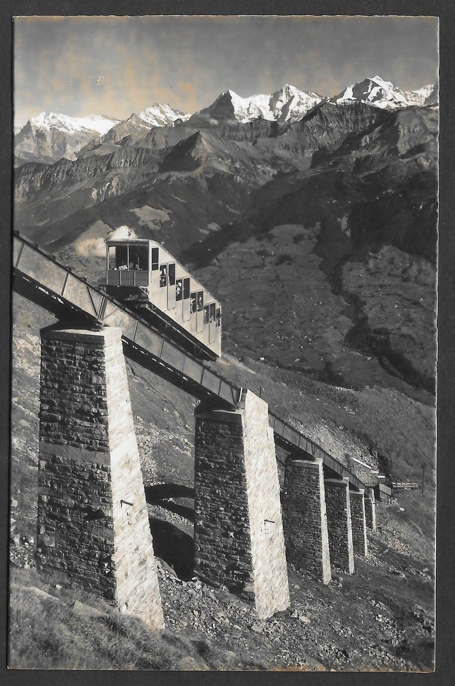Cartoline postali: Mülenen Niesenbahn Tegernalpviadukt – Usato da Olten venduto da clotaldi