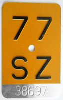 Mofanummer Töfflinummer Schwyz SZ 77 (nie montiert)!