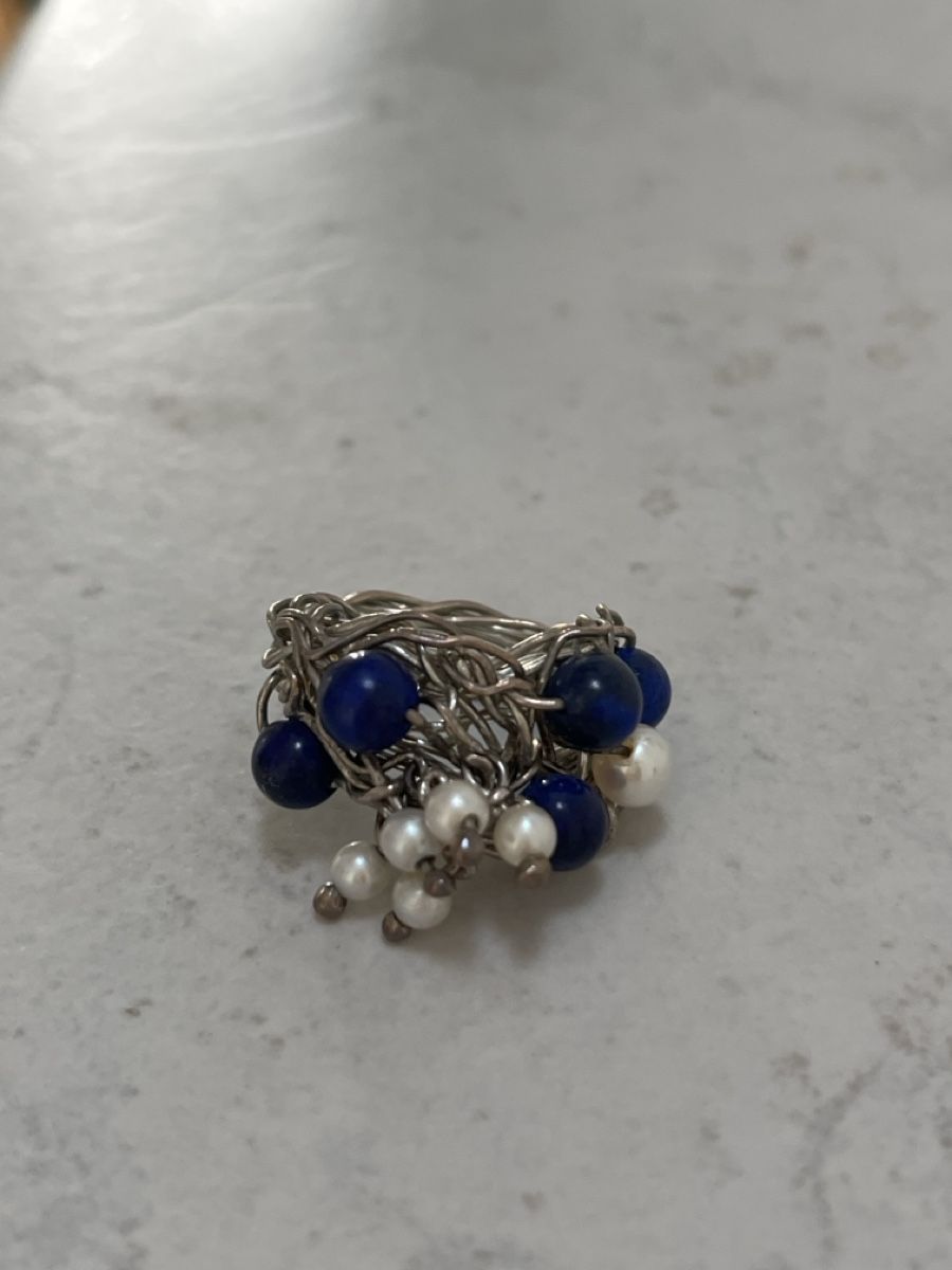 Anelli: GESCHENK-IDEE Ring mit Lapislazuli/Perlen, Silber 925 – Nuovo (secondo la descrizione) da Steinmaur venduto da RosaliaT 2