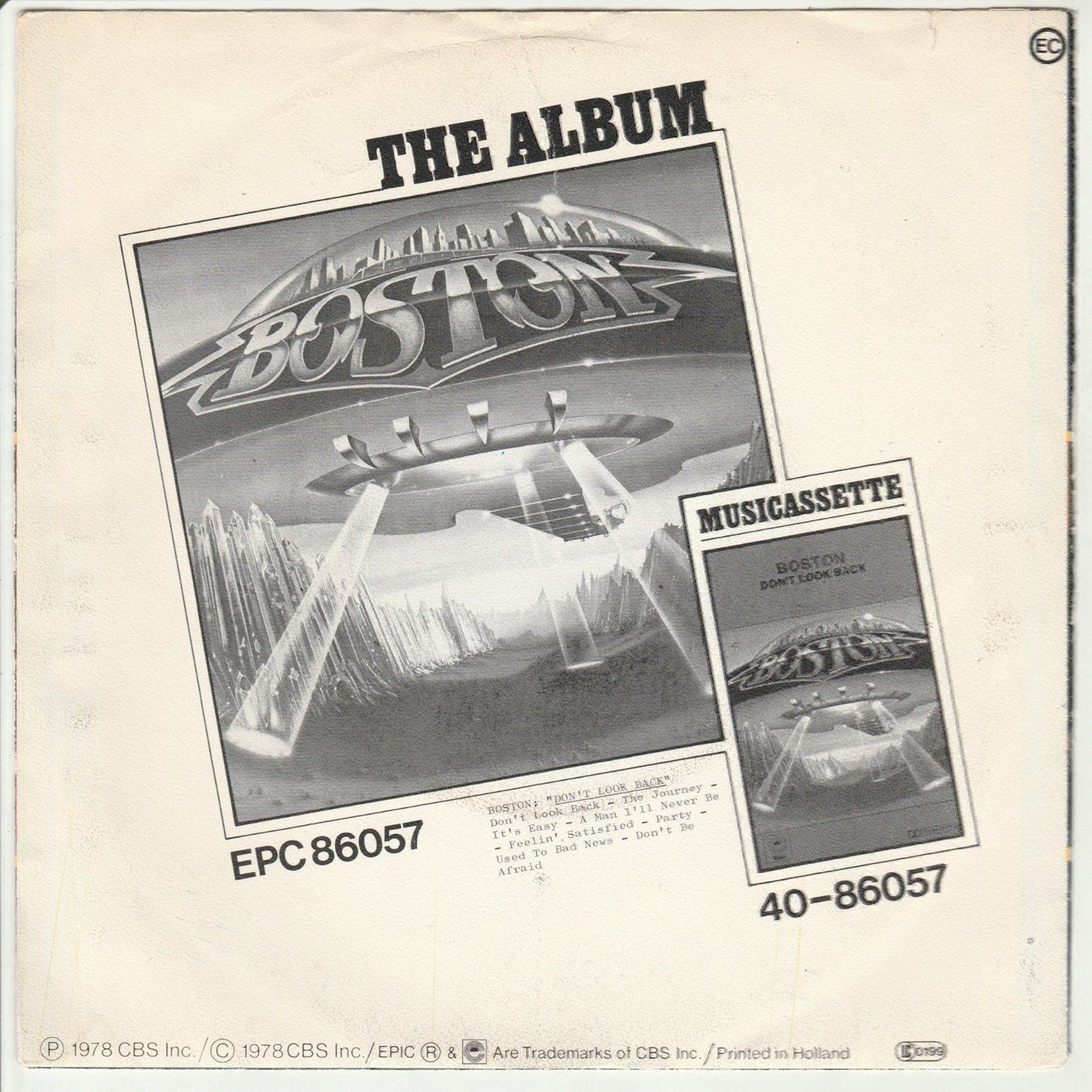 Schallplatten: Boston - A Man I'll never be 7" Vinyl 1978 – Gebraucht aus Tübach von JamesStone 1