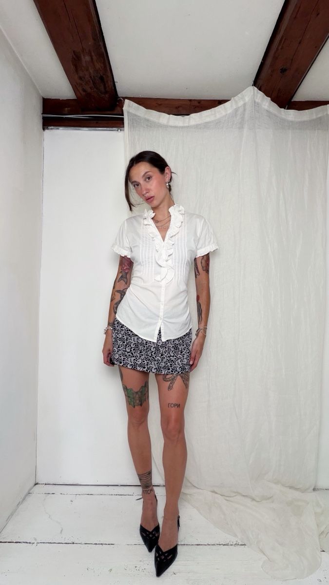 Röcke: Mini skirt patterned black white size M – Gebraucht aus Knonau von Grapesvintage