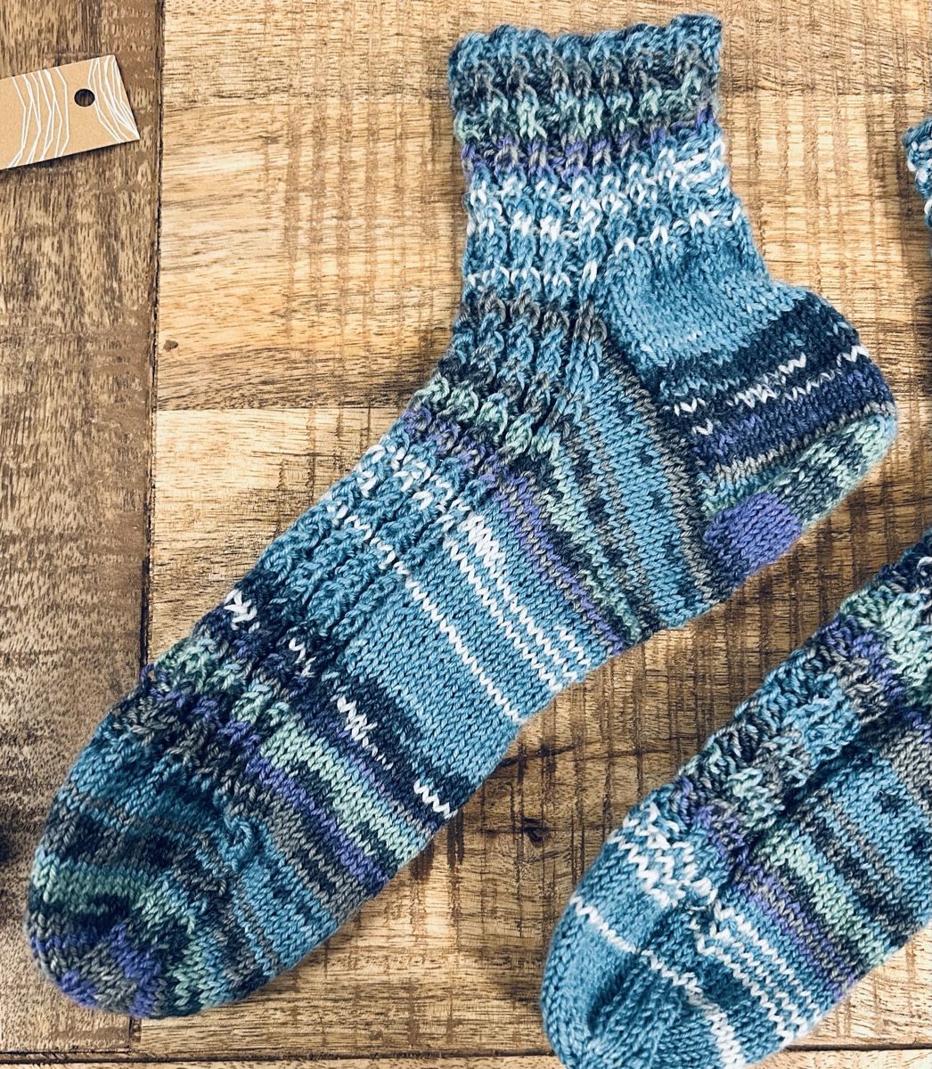 Calze: Warme, handgestrickte Socken, Gr. 38/39 – Nuovo (secondo la descrizione) da Urdorf venduto da Bailey72 1