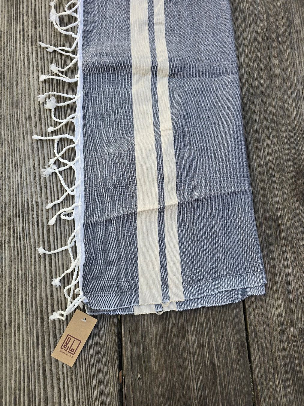 Badetücher: Fouta: Hammamtuch graucharbon/blanc cassé-ANGEBOT – Neu (gemäss Beschreibung) aus Romanshorn von Rachacha 1