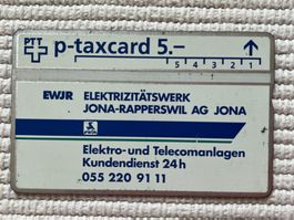 PTT p-taxcard 5.- EWJR Elektrizitätswerk Jona-Rapperswil AG