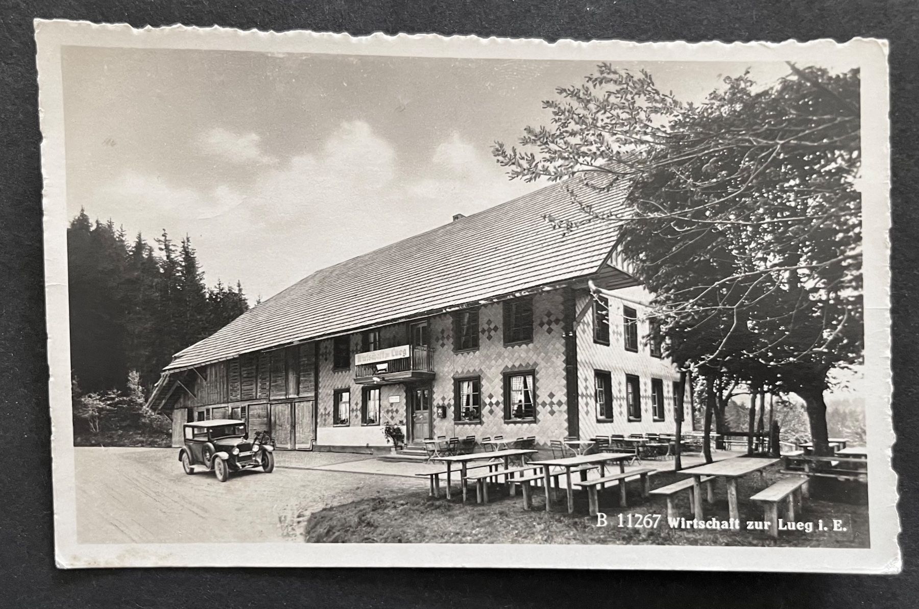 Cartoline postali: Restaurant Lueg - Max Feldmann Teleph.: Affoltern i. E. – Usato da Wabern venduto da DaxKarten-75