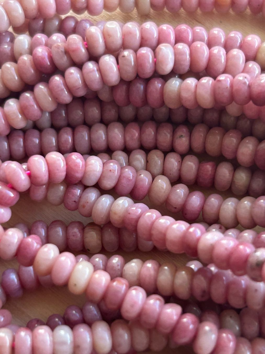 Pietre preziose: Strang echte Rhodonite rondelle 2 x 4 mm – Nuovo e nell'imballaggio originale da Niederrohrdorf venduto da Ytobi 1