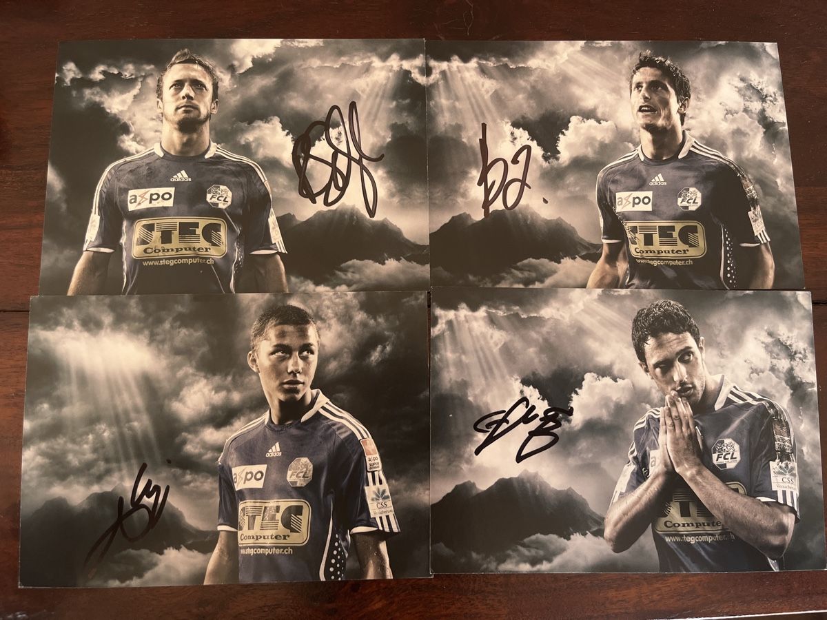 Autografi: FC Luzern FCL Lot Autogrammkarten – Usato da Wallisellen venduto da theadicts77