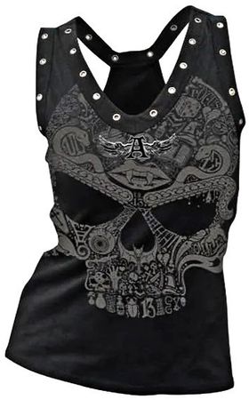 ☠️ Cooles Tanktop mit Totenkopf-Motiv, Größe M 🦴💫