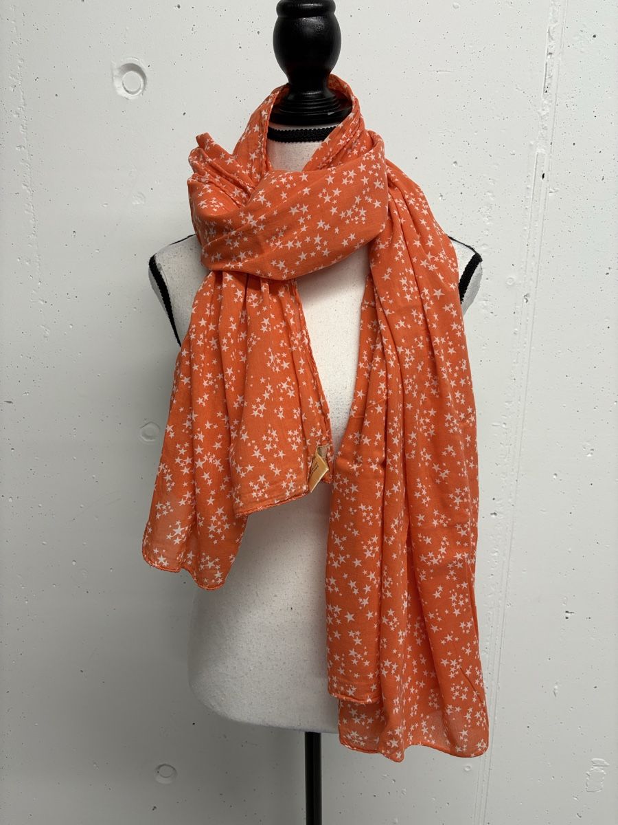 Becksöndergaard Foulard & Sciarpe: Becksöndergaard grosses Tuch mit Sternen orange Baumwollee – Usato da Regensdorf venduto da secondchancefashion