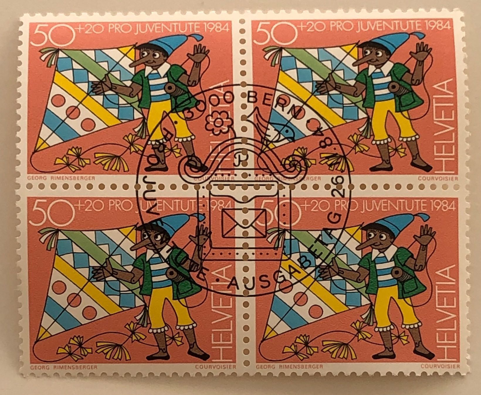 Tutti i francobolli: 4 er Block Nr.J 291 mit Vollstempel Bern – Usato da Aarau venduto da Billa007