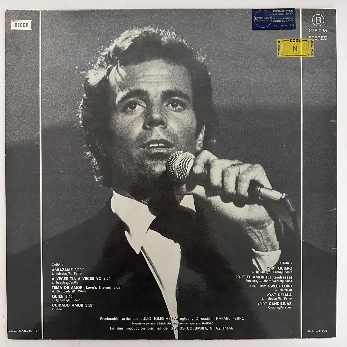 Dischi in vinile: LP - Julio Iglesias - El Amor – Usato da Breganzona venduto da Onairda75 1