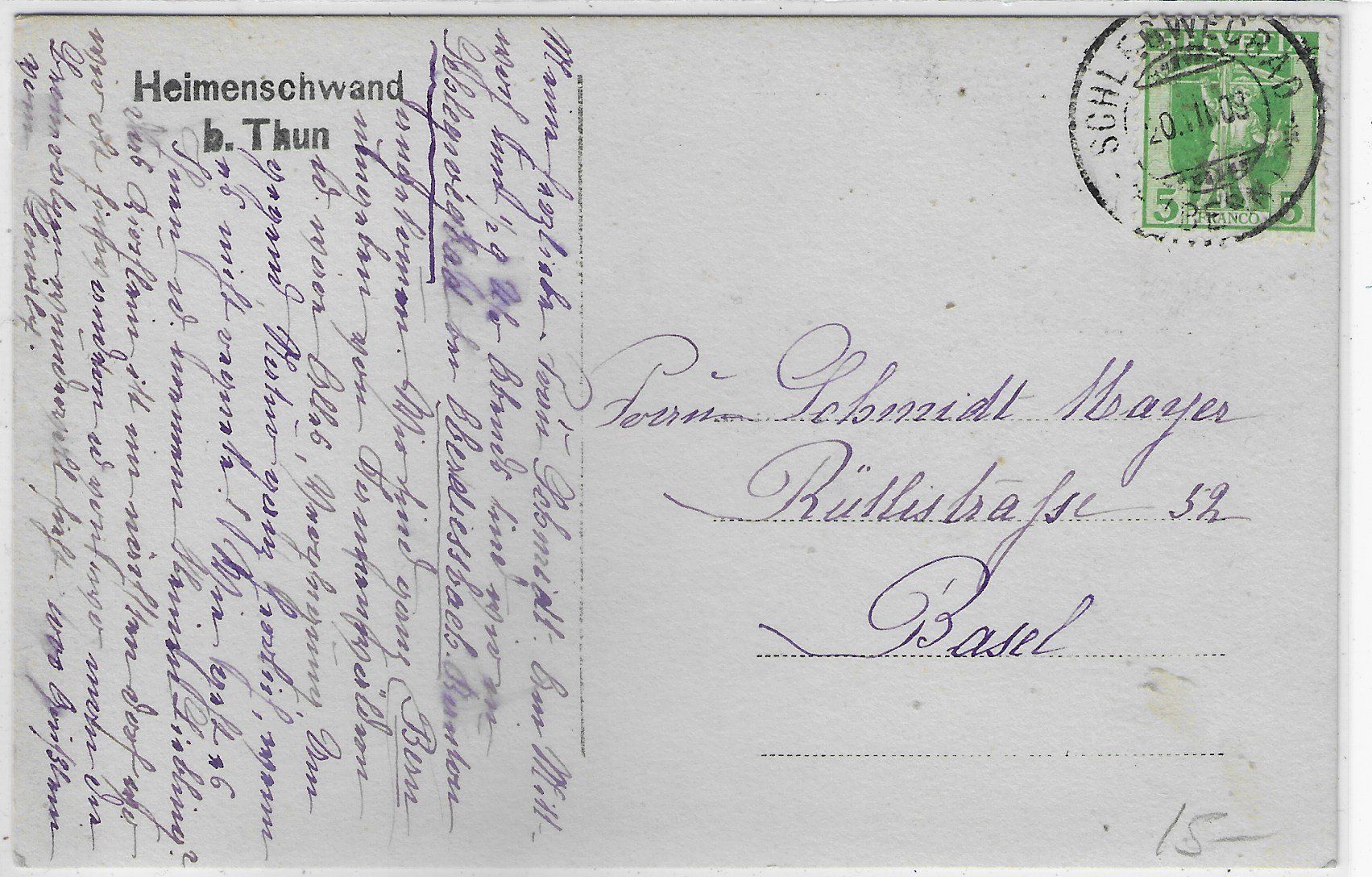 Cartoline postali: Heimenschwand bei Thun - Kirche – Usato da Ettingen venduto da Kartenplanet 1