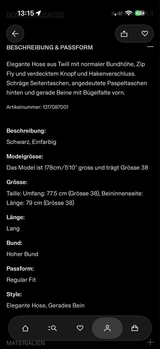 H&M Pantalons: H&M Elegante Twillhose schwarz, Gr. 38 – Neuf (Voir description) à Lachen SZ par ali_5xw5 1