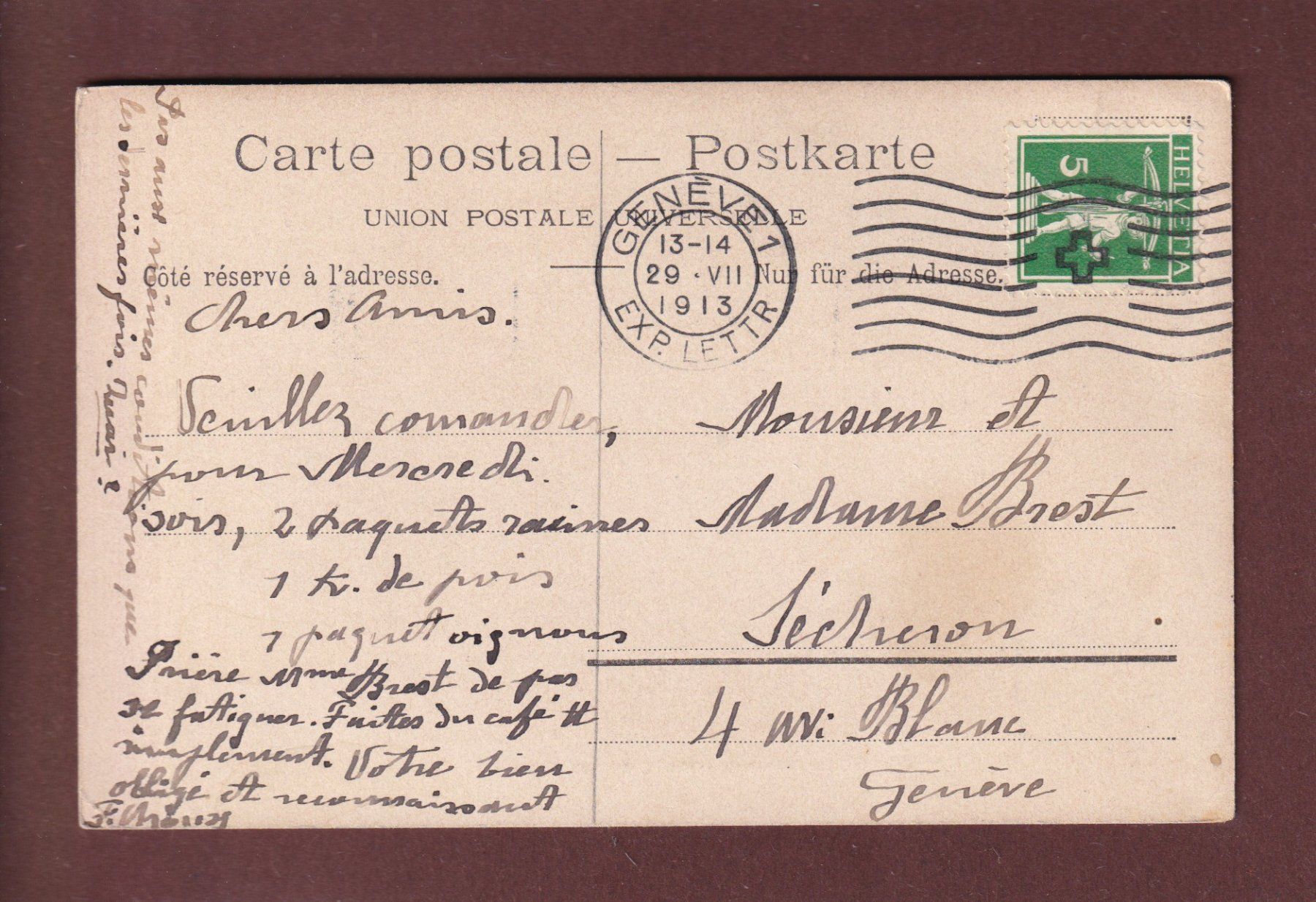 Cartes postales: MAYENS DE SION - 1913 CPN – D'occasion à Pully par nicecards 1