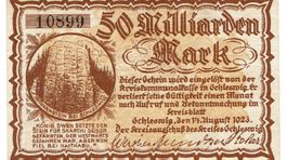 Schleswig 50 Mrd.Mark 14.08.1923 VZ+-VZ++ mit Stempel