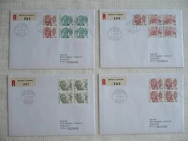 1984 4 FDC Volksbräuche aus Markenheft SBK 594H - 599H